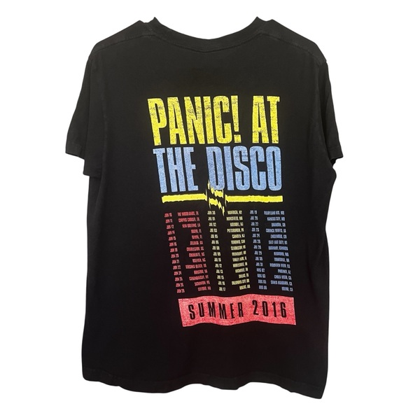 Panic! At The Disco Graphic 2016 Tour T-Shirt SZ M BLK Unisex Casual Emo Rock - Picture 2 of 8